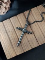 3 Nails Black Cross Necklace - Image 5