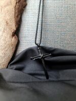 3 Nails Black Cross Necklace - Image 3