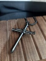 3 Nails Black Cross Necklace - Image 2