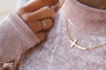 Curve Cross Necklace Gold Plated - Image 6