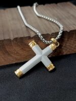 Gold Edges Cross Necklace - Image 3