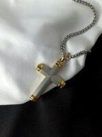 Gold Edges Cross Necklace - Image 2