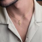 Hollow Out Cross Gold Pendant Necklace