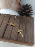 Infinity Cross Necklace Gold Plated - Image 5