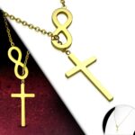 Infinity Cross Necklace Gold Plated - Image 4
