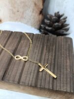 Infinity Cross Necklace Gold Plated - Image 3