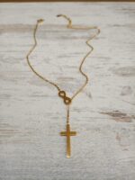 Infinity Cross Necklace Gold Plated - Image 2