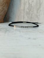 Jesus Braided Rope Black Bracelet - Image 2