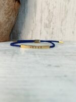 Jesus Braided Rope Blue Bracelet Gold - Image 3