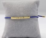 Jesus Braided Rope Blue Bracelet Gold - Image 2