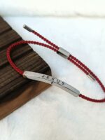 Jesus Braided Rope Red Bracelet
