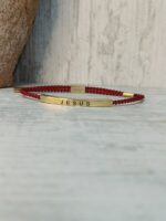 Jesus Braided Rope Red Bracelet - Image 2