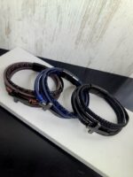 Navy Blue Multi Lap Leather Bracelet - Image 4