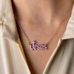 Pink Epoxy Filled Jesus Necklace