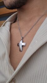 Straight Curve Cross Necklace