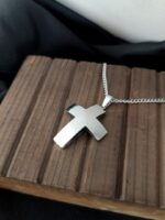 Straight Curve Cross Necklace - Image 6