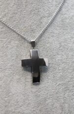 Straight Curve Cross Necklace - Image 3