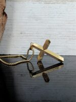 Triangle Edges Cross Gold Necklace - Image 2