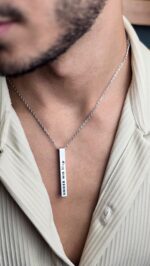 Under His Wings Vertical Bar Necklace - Image 4