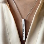 Under His Wings Vertical Bar Necklace