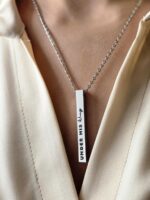 Under His Wings Vertical Bar Necklace