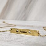 Victorious Arabic Bar Necklace Gold Plated - منتصرة