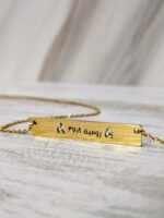 Victorious Arabic Bar Necklace Gold Plated - منتصرة - Image 2
