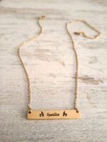 Victorious Arabic Bar Necklace Gold Plated - منتصرة - Image 4