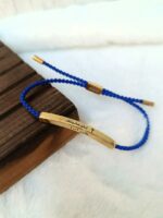Your Will Arabic Braided Rope Blue Bracelet Gold - Image 3