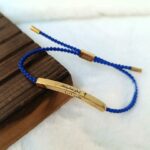 Your Will Arabic Braided Rope Blue Bracelet Gold