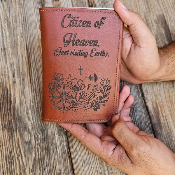Genuine Leather Passport Holder – "Citizen of Heaven" Edition.